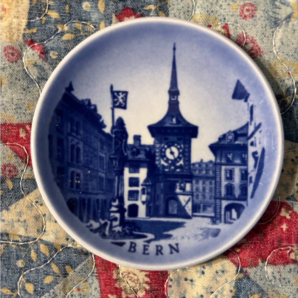Royal Copenhagen Decorative Plate Featuring the Zytglogge Clock Tower in Bern
